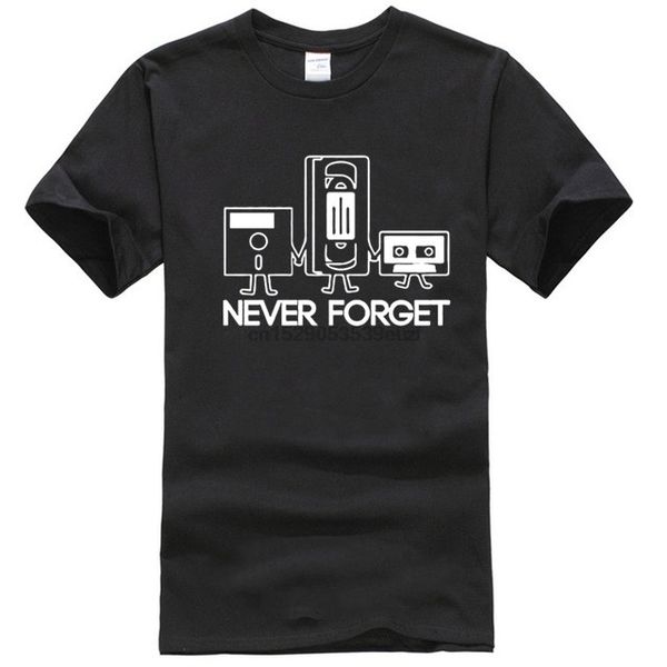 

new fashion short sleeve never forget floppy disc vhs cassette tech geek prin male plus sport hooded sweatshirt hoodie t shirt