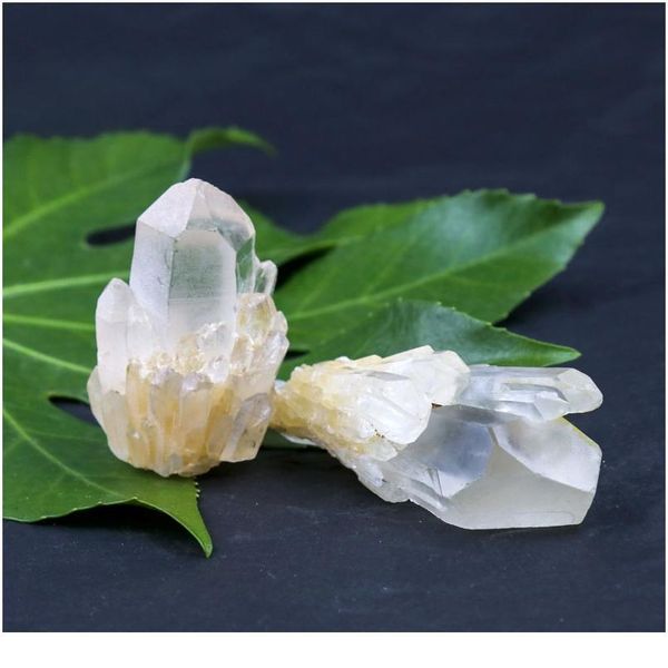 

natural raw quartz white clear crystal cluster healing stones crystal point specimen home decoration raw crystals ore qylaio, Black