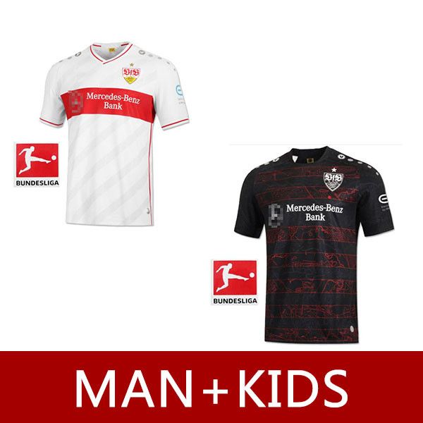 

20 21 штутгарт kjids футбол джерси дома вдали 2020 2021 maillots дидави грааль w.silas gonzalea mangala футбольные майки униформы, Black;yellow