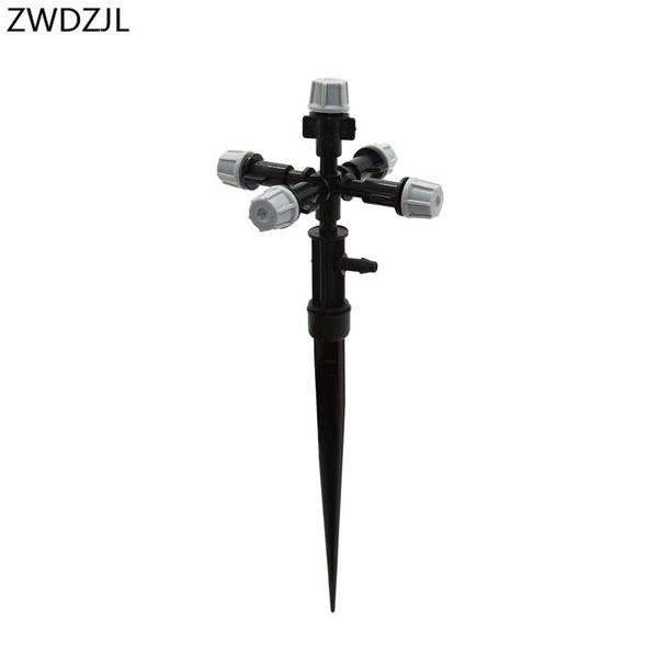 

garden cross water nozzle gray adjustable atomizing sprinkler nozzle holder drippers mist sprinkler for 4/7 hoses 1pcs