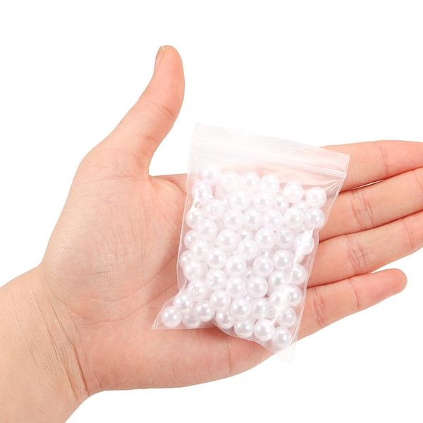

10-400pcs/lot 3-20mm acrylic round white straight holes abs imitation pearl beads for diy bracelet jewelry making sqcdkn