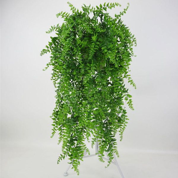 

new artificial hanging plants fake fern leaves greeny chain ivy vine garden wedding garland plant home shop bar decoration