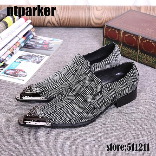 

ntparker big sizes pointed iron toe handsome grey men's dress shoes elegant business leather shoes men heels increased, Black