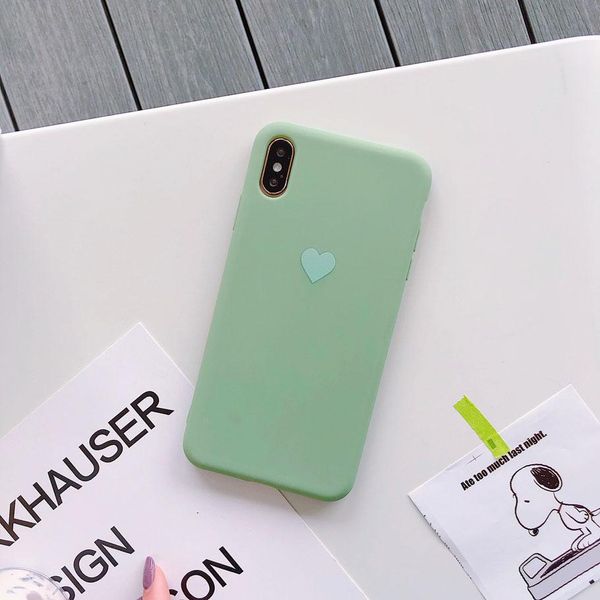 

candy color phone cases for iphone 6 6s 7 8 plus x xr xs max cases love heart silicone cover for iphone bbyjjw packing2010