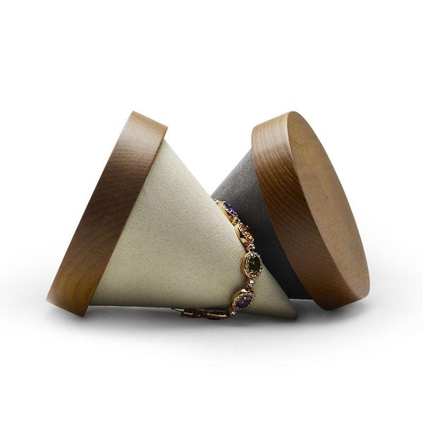 

fanxi 2pcs новый твердый деревянный браслет браслет с круглым нижним ювелирным украшением ювелирных изделий ювелирных изделий для витрины, Pink;blue