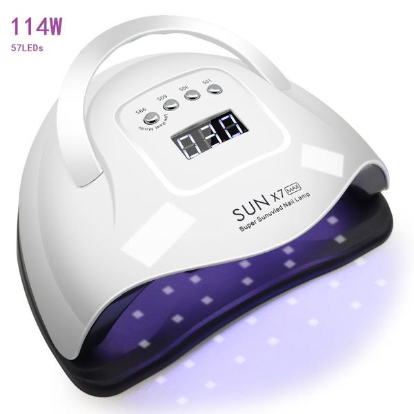 

lke sun x7 max nail dryer uv led lamp 114w for quick dry all nail gel drying professional manicure lamp with sensor lcd display