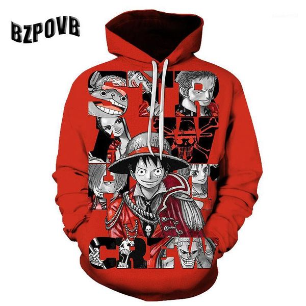 

men's hoodies & sweatshirts anime one piece 3d hoodie the pirate king hooded mens and kids streetwear male pullover winter hoody1, Black
