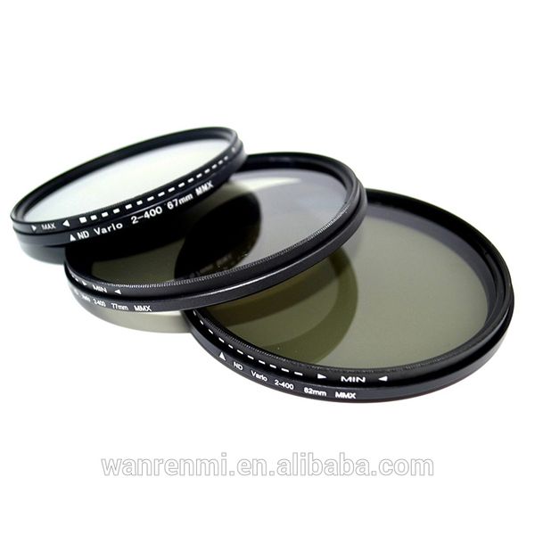 

professional 58mm nd2-nd400 adjustable nd lens filter for camera