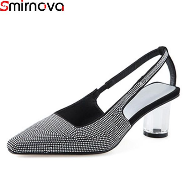 

smirnova 2020 new arrival summer women pumps transparent high heels shoes summer shallow party shoes black