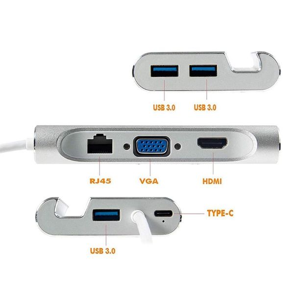 

type-c usb3.0 для lan hdmi vga адаптер hub rj45 type-c зарядное устройство z903