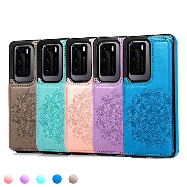 

suitable for 12pro creative datura embossed mobile phone case s20 card wallet double button a20s soft protective casevfe1