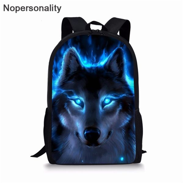 

nopersonality 3d wolf print schoolbags for boys girls cool primary student bookbags kids school bag backpack mochila infanti lj201225