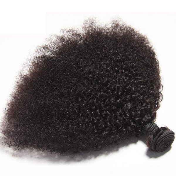 

brazilian virgin human hair afro kinky curly unprocessed remy hair weaves double wefts 100g bundle 1bundle lot can be dyed bleached fedex, Black