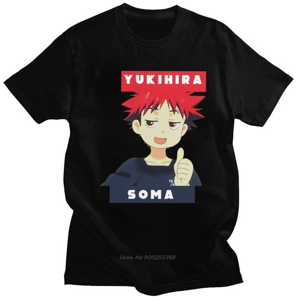 

kawaii men's anime manga food wars short sleeves cotton round collar print yukuhira soma harajuku hoodie designers t shirts sweatshirt