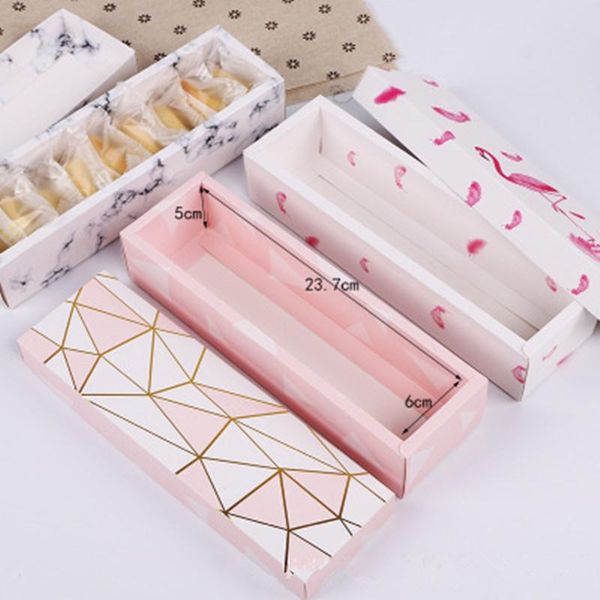 

creative flamingo gift box marble paper bag nougat cookies tote bags wedding chocolate cake packing paper boxes party supplies