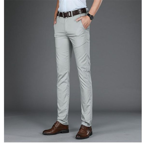 

pants men's casual half-length bamboo fiber straight work pants men's summer thin large size 29-42, Black