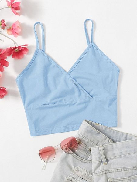 

wrap detail solid cami 70fo#, White