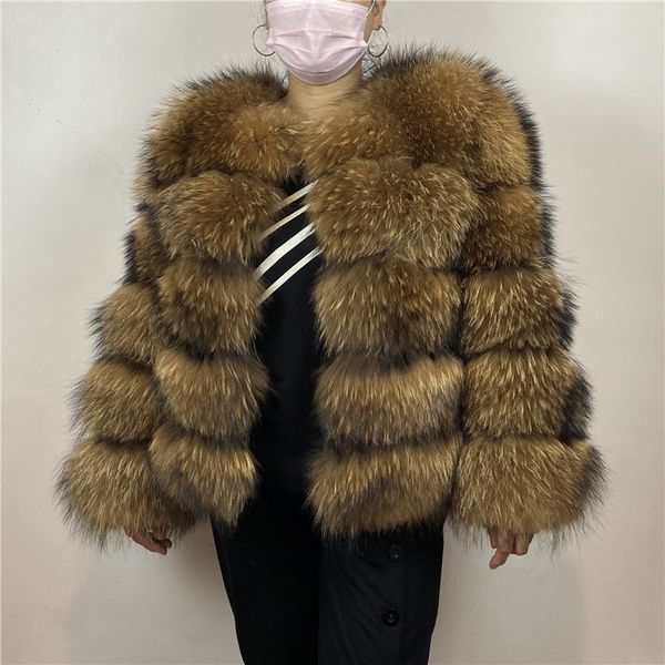 

kejinyuan real raccoon fur coat silver fox coat length60cm sleeve length60cm women winter fluffy wholesale furx1019, Black