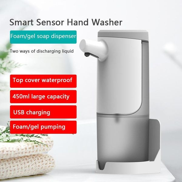

450ml soap dispenser 2 style usb charging bathroom accessories touchless automatic liquid pump hand wash dispenser dropshipping1