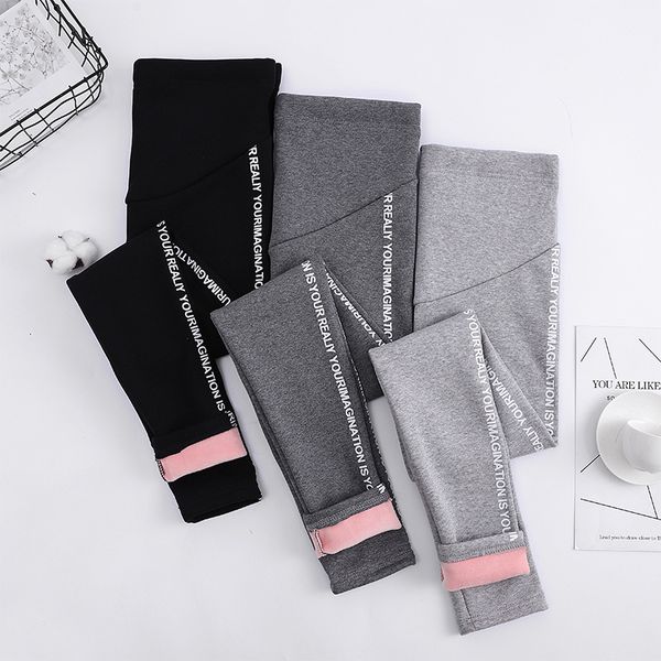 

1018# autumn winter skinny maternity legging elastic waist belly pencil pants clothes for pregnant women thick warm pregnancy c1005, White