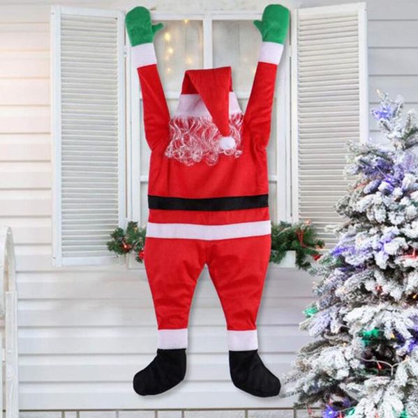 

christmas decoration santa claus pendant hanging ornament lint santa clothes xmas 2021 happy new year door window car decoration f110701, Black;white