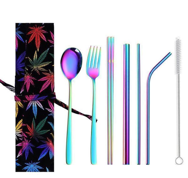 

столовые приборы из нержавеющей стали наборы палочек для палочек для палочек для палочек для палочек ложки нож соломинки для очистки щетки к