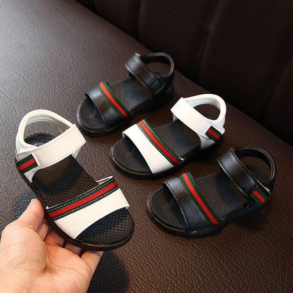

sandals beach children's 2020 fashion boys' summer new non slip girls' soft soled baby sho, Black;red