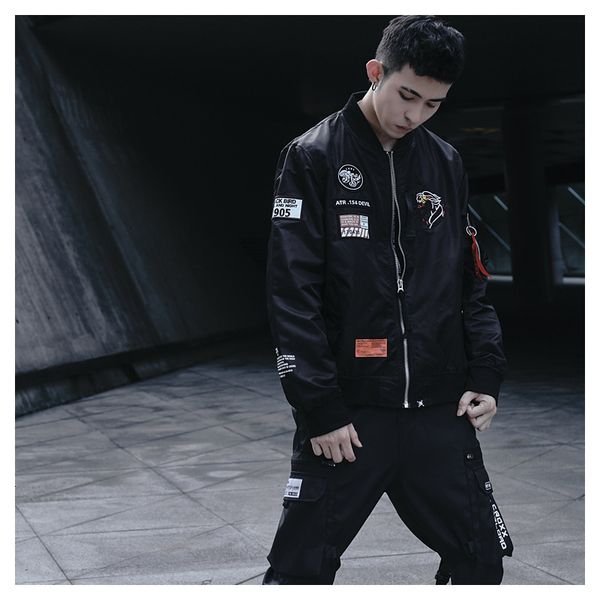 

2021 new bomber men's air force ma1 brand baseball uniform tide day lineman installation machine able jacket bm29, Black;brown