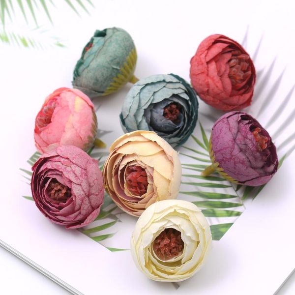 

10pcs 4cm mini silk rose bud artificial scrapbooking flower head for wedding decoration diy wreath gift craft flower acc bbybqu