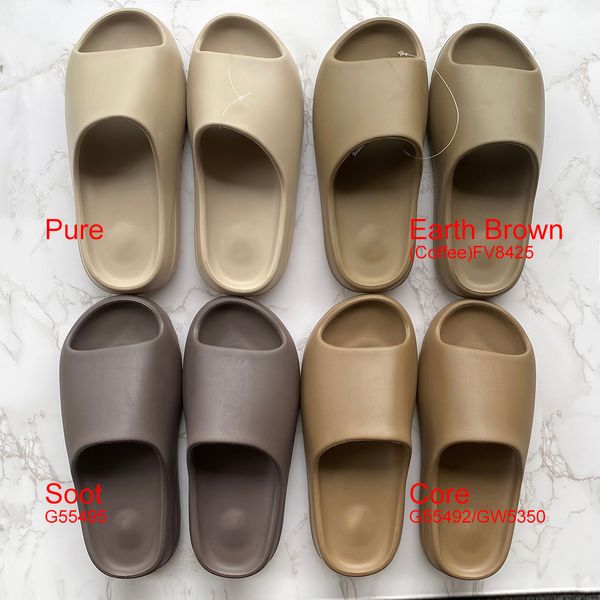 

with box slides bone resin desert sand designer slippers ararat foam runner soot pure core summer fashion earth brown flat slide men women b, Black