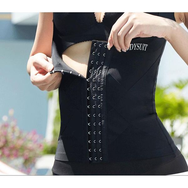 

women's shapers women bodysuit sleeveless u shape slim body waist trainer cincher bodyshaper, Black;white