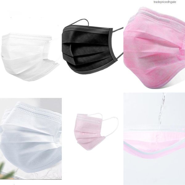 

3 shipping stock black/white/pink 7339044 layers mouth face masks l614