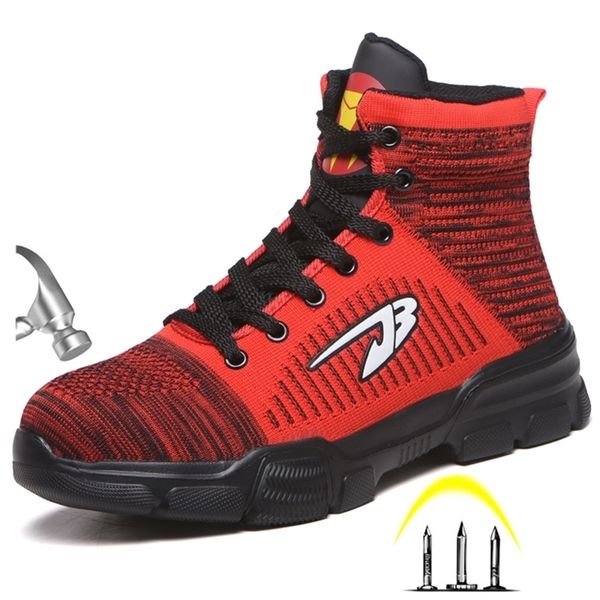 

bonjean winter new mens anti smashing cotton steel toe work high boots with fur men puncture proof safety shoes y200915, Black;brown