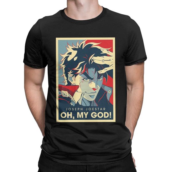 

спорт мужчины футболки jojo bizarre adventure новизна чистый хлопок майка с коротким рукавом joestar joseph oh my god t shirt crewneck одежд