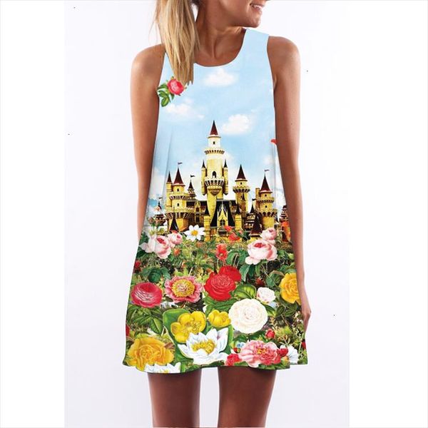 

dress women new summer style short dress floral print casual woman chiffon dresses boho beach dresses vestidos designer clothes, Black;gray
