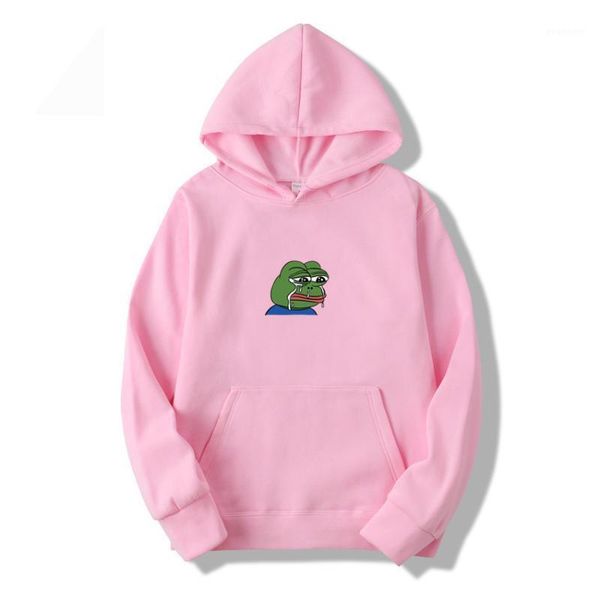 

fashion men's hoodie graffiti print sad frog hoodie sweatshirt men's hip hop fleece new yellow pink men and women hooded suit1, Black