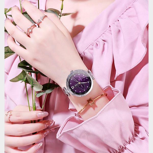

smart watch ak22 круглый сенсорный спортивный музыкальный браслет браслет женская леди девушка мода группа сердечное уровень фитнес трекер ц