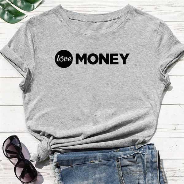 

harajuku негабаритные графические минимализм новая футболка женщина красивая футболка я люблю деньги письмо печатать освежающую модную футбо, White