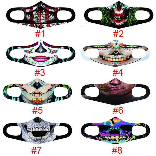 

factory halloween spoof skeleton fashion ice cream cotton face custom black 3d printed mask sh