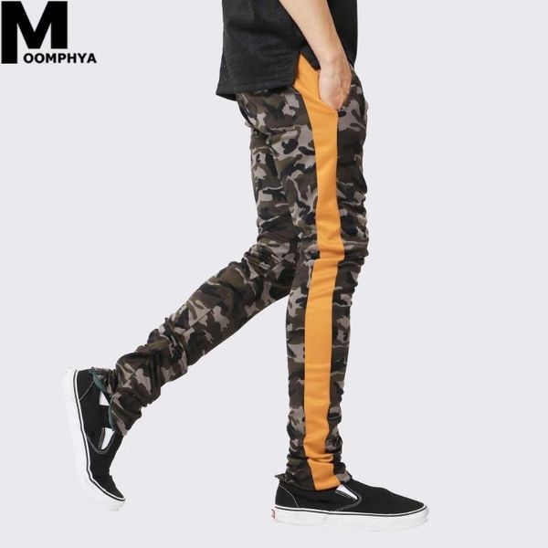 

2019 streetwear side stripes camouflage men pants zipper joggers pants men hip hop sweatpants pantalon hombre trousers1, Black