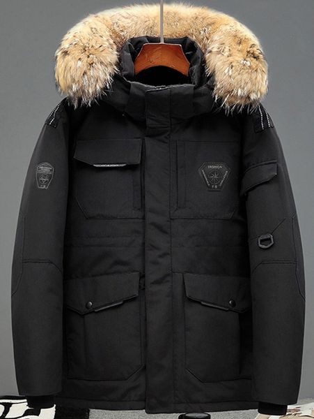 

men patch detail fuzzy trim hooded winter coat m0dv#, Black;brown