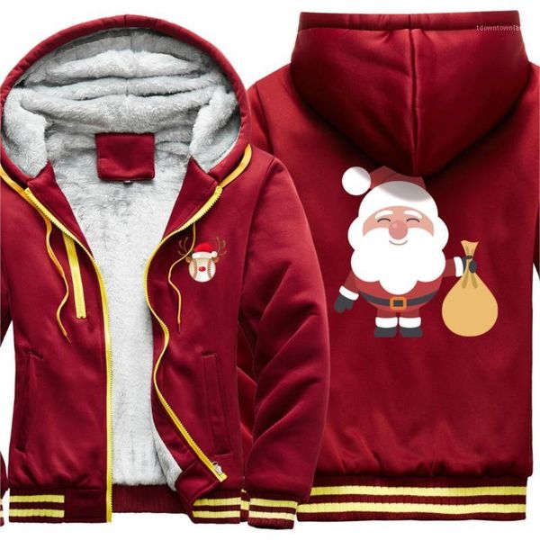 

men's hoodies & sweatshirts men harajuku christmas wool liner santa claus jackets homme winter hooded patchwork warm supoleron hombre1, Black