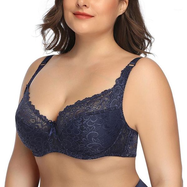 

puimentiua plus size push up bra embroidery lace bras intimate brassiere underwire bralette for women underwear lingerie1, Red;black