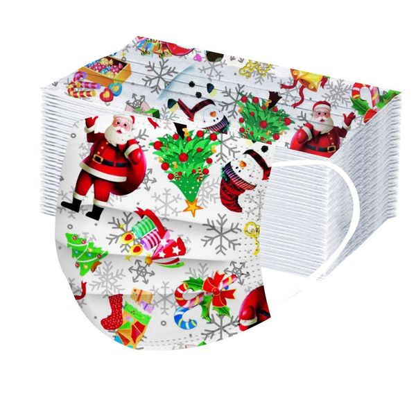 

mask fast delivery face industrial christmas printed disposable masks protective breathable mascarillas