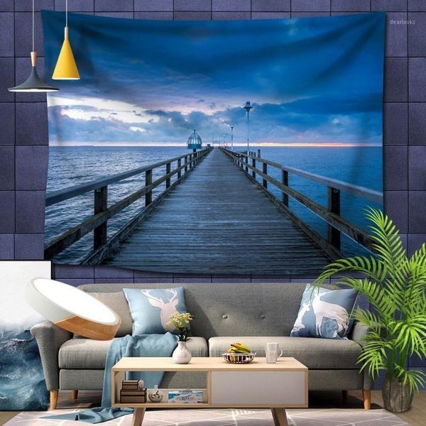 

mandala wooden bridge stone bridge tapestry mat blanket hippie yoga shawl wall decoration carpet home decor tapestries beach1