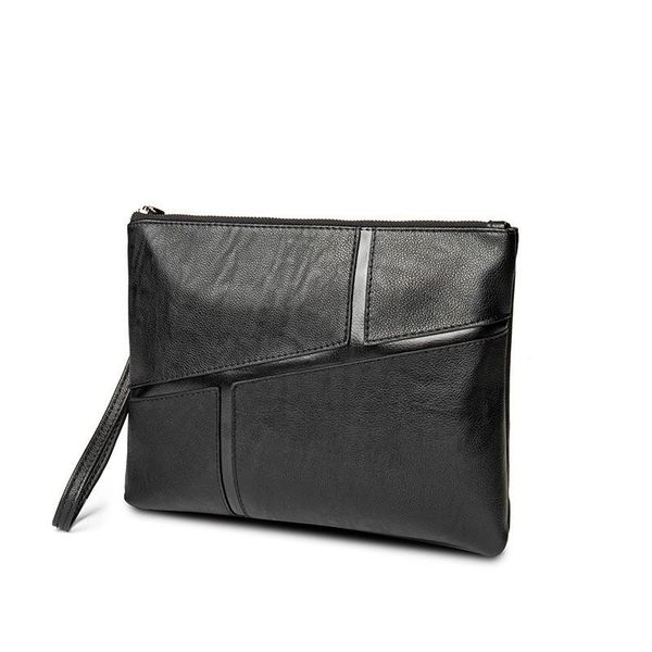 

edition splicing coriaceous hand bag male money envelope bag high-capacity soft leather business briefcase men