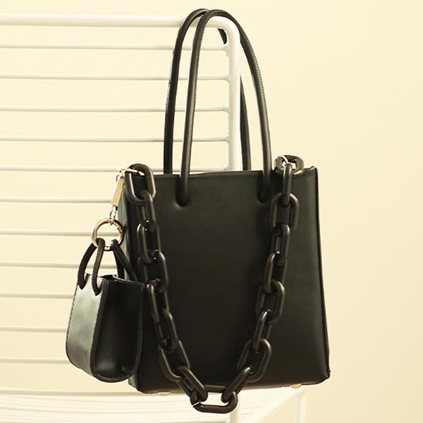 

shoulder bags ladies acrylic chain snapper bag small female handbag simple messenger for women solid color niche mini totebag