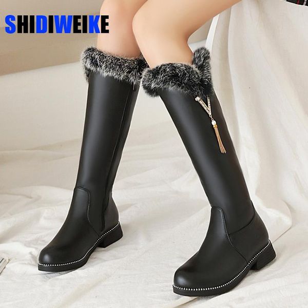 

women snow boots 2020 winter new girls boots fashion plush warm snow comfortable fur women shoes ac263, Black