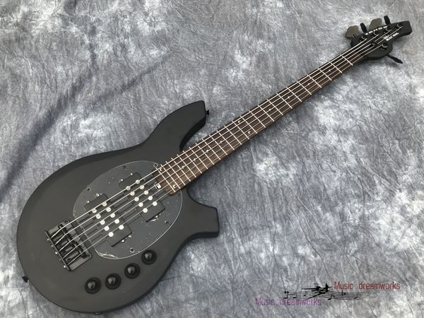 

china oem electric bass guitar bongo metal black color 5 strings hh active pickups active electronics ing