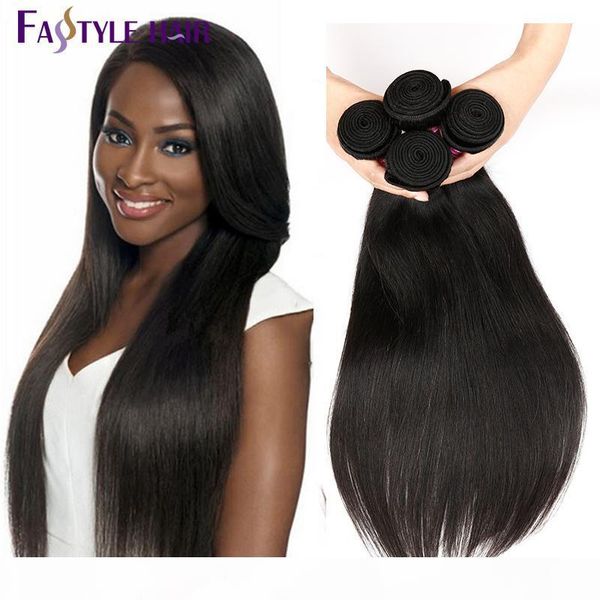 

sellingwholesale fastyle peruvian straight hair extensions unprocessed brazilian malaysian indian virgin human hair bundles 4pc lot, Black